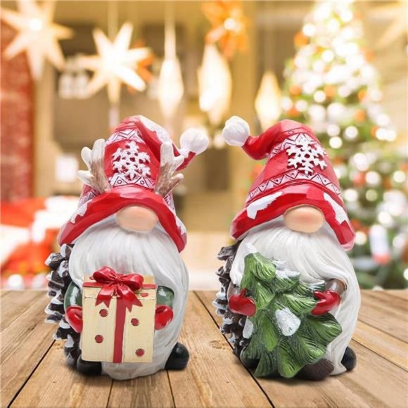 2 Pack Gnomes Handmade Christmas Resin Christmas Decoration - Picture 4 of 6